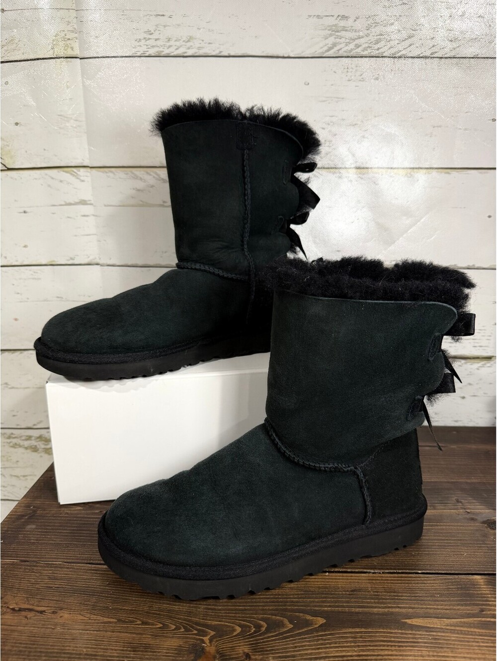 UGG Women's Bailey Bow II Black Boots Women's Size 8